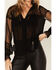 Image #3 - Wonderwest Women's Lace Sheer Sleeve Button Blouse, , hi-res