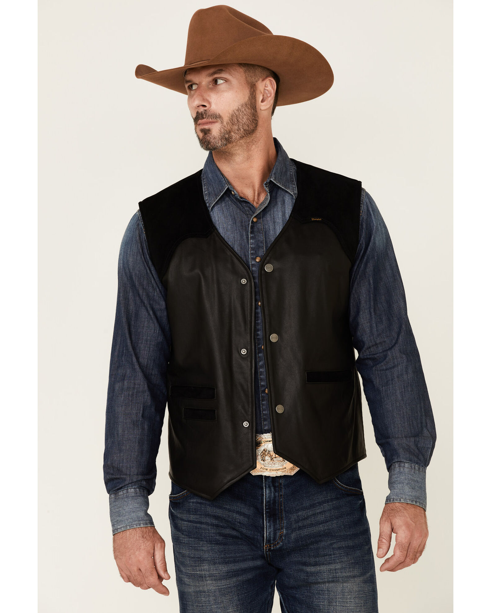 boot barn leather vest