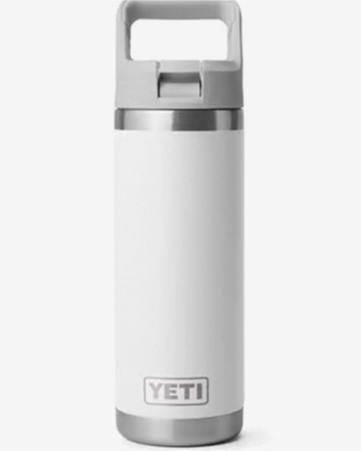 YETI Rambler&reg; 18oz Water Bottle with Straw Cap, White, hi-res
