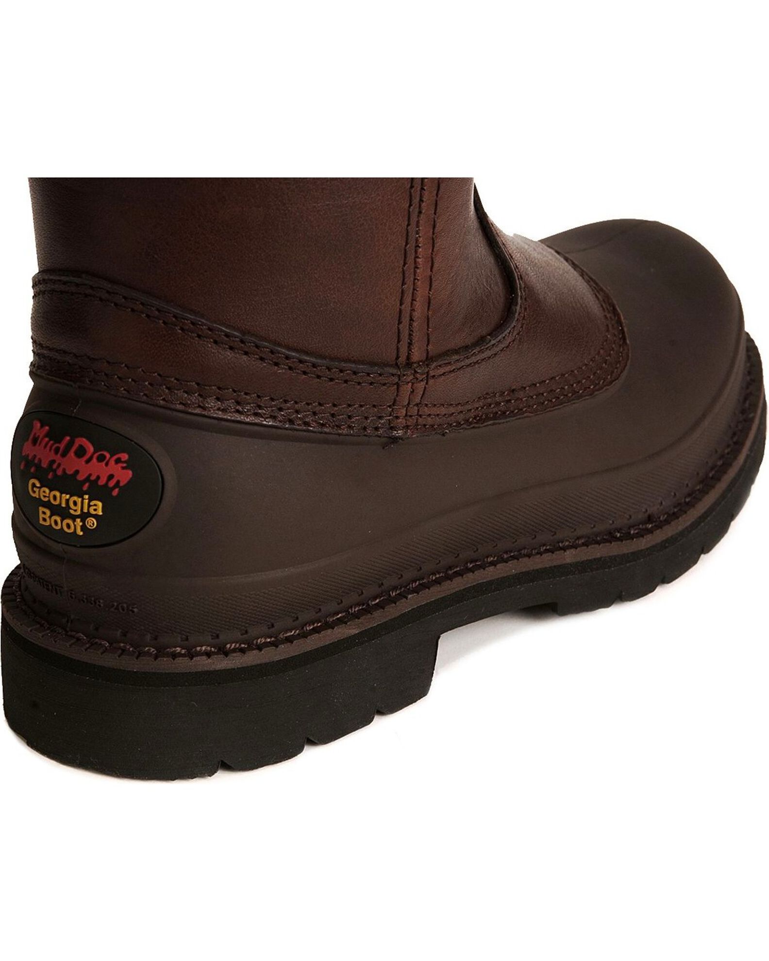 Image #2 - Georgia Men's Muddog Steel Toe Comfort Core Work Boots, Brown, hi-res