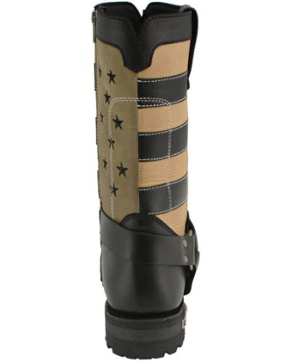 Image #5 - Milwaukee Leather Men's Stars And Stripes Motorcycle Harness Boots Square Toe - Extended Sizes, Black, hi-res