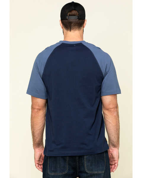 Image #2 - Hawx Men's Navy Midland Short Sleeve Baseball Work T-Shirt - Tall , Navy, hi-res
