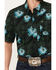Image #3 - Panhandle Men's Tropical Print Short Sleeve Snap Stretch Western Shirt, Black, hi-res