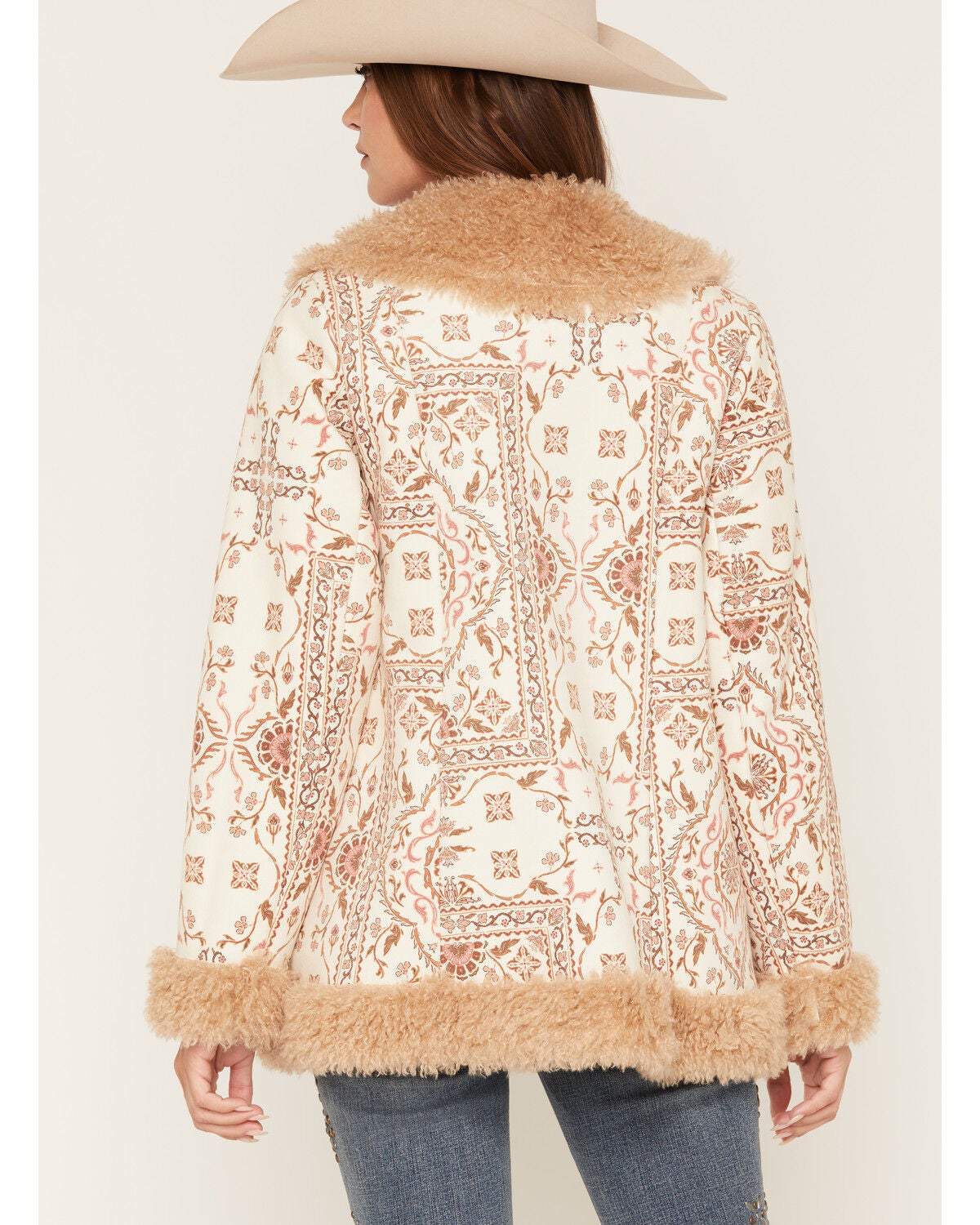 Image #4 - Shyanne Women's Tinsey Tapestry Print Faux Suede Coat, Natural, hi-res