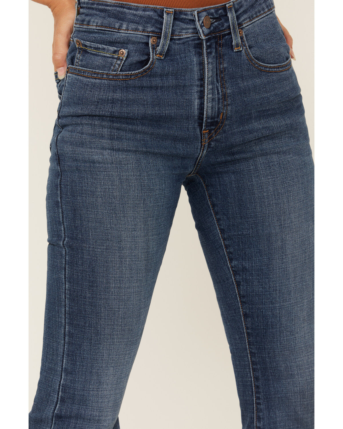 Image #2 - Levi's Women's Explore The Unknown Dark Wash High Rise 726 Straight Stretch Denim Jeans, Dark Wash, hi-res