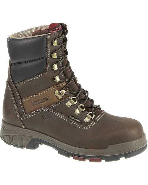 Wolverine Men's Cabor 8" Comp Toe WPF Work Boots, Coffee, hi-res