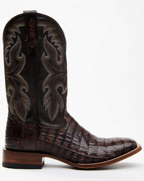 Cody James Men's Exotic Caiman Tail Skin Western Boots - Broad Square Toe, Black, hi-res
