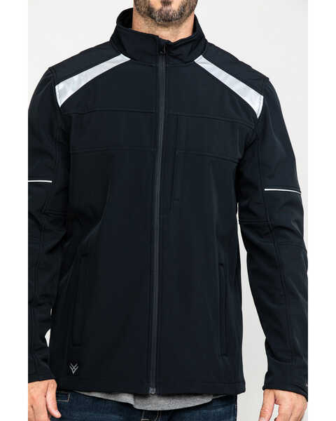 Hawx Men's Reflective Polar Fleece Moto Work Jacket - Tall , Black, hi-res