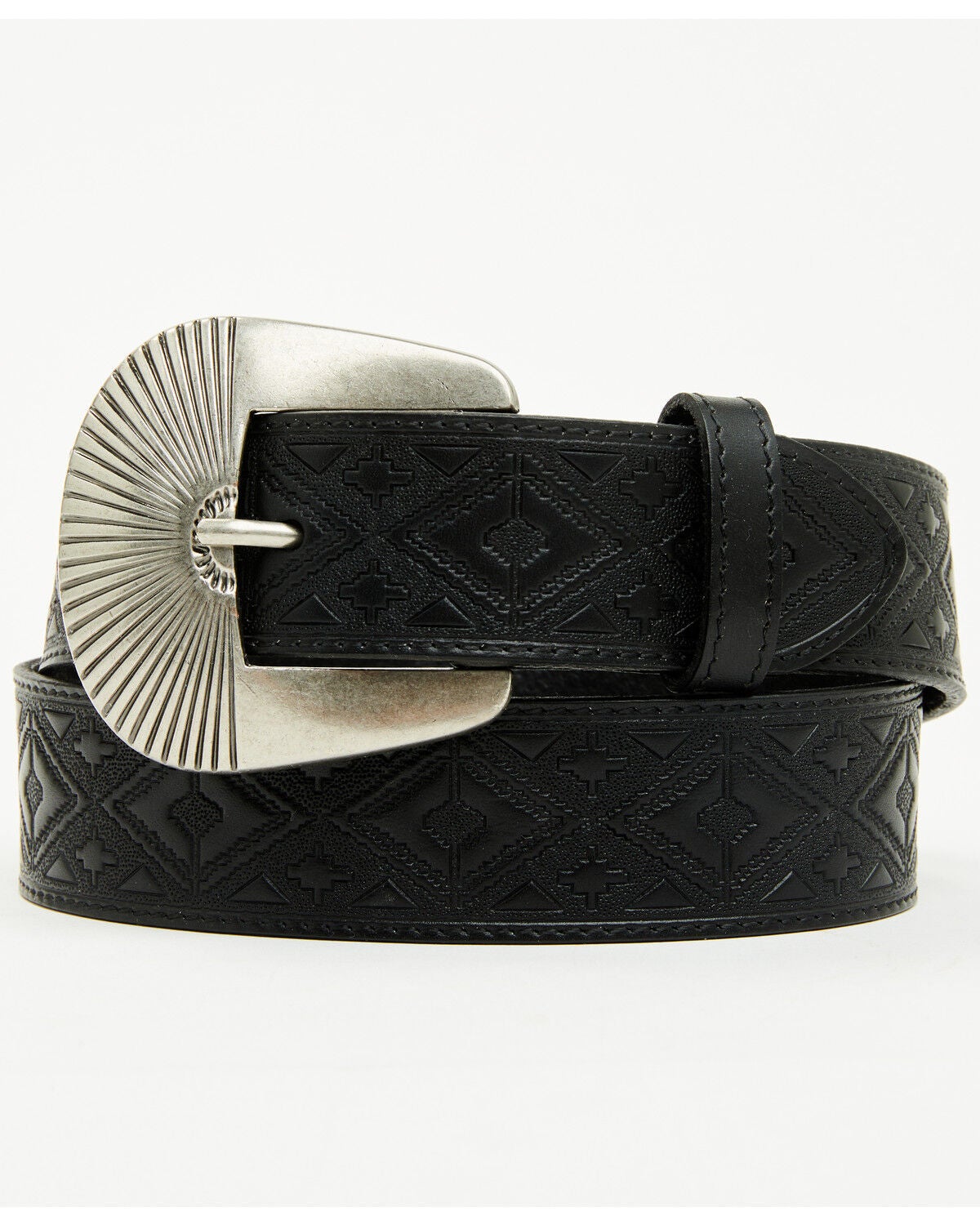 Image #2 - Shyanne Women's Everly Southwestern Embossed Sunrise Buckle Belt, Black, hi-res