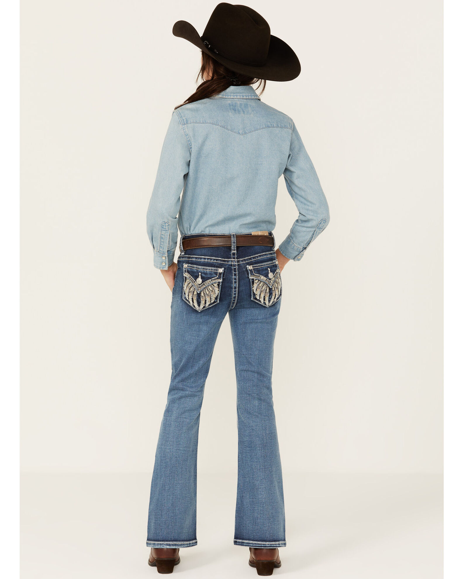 Product Name Miss Me Girl s Medium Wash Wing Stretch Bootcut Jeans