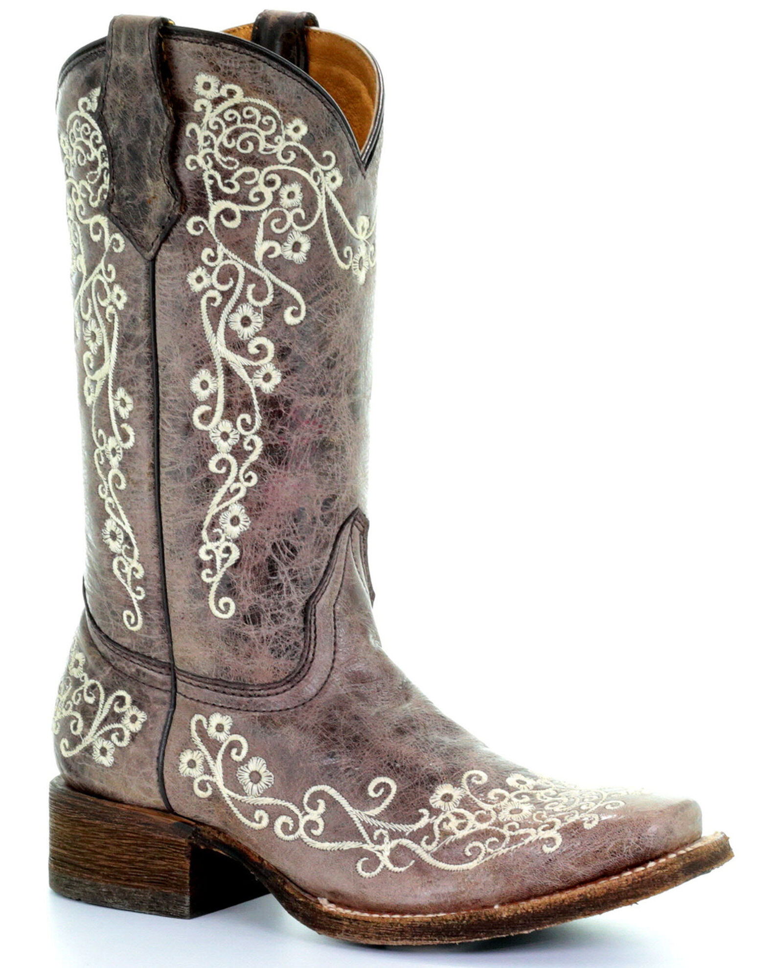Corral Kids Embroidered Square Toe Western Boots Boot Barn