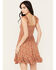 Image #4 - Rock & Roll Denim Women's Floral Print Mini Dress, Brown, hi-res