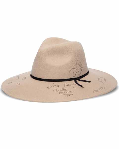 'ale by Alessandra Women's Traveler Felt Western Fashion Hat, Cream, hi-res