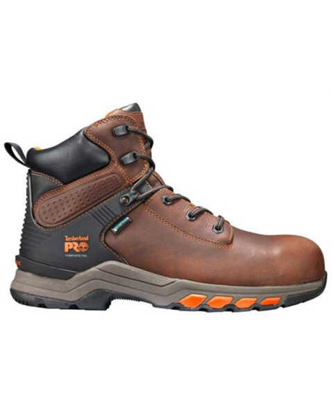 Image #2 - Timberland Men's Hypercharge Waterproof Lace-Up Work Boots - Composite Toe, Brown, hi-res