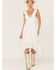Image #2 - Molly Bracken Women's Ruffle Trim Cross Back High-Low Dress, White, hi-res