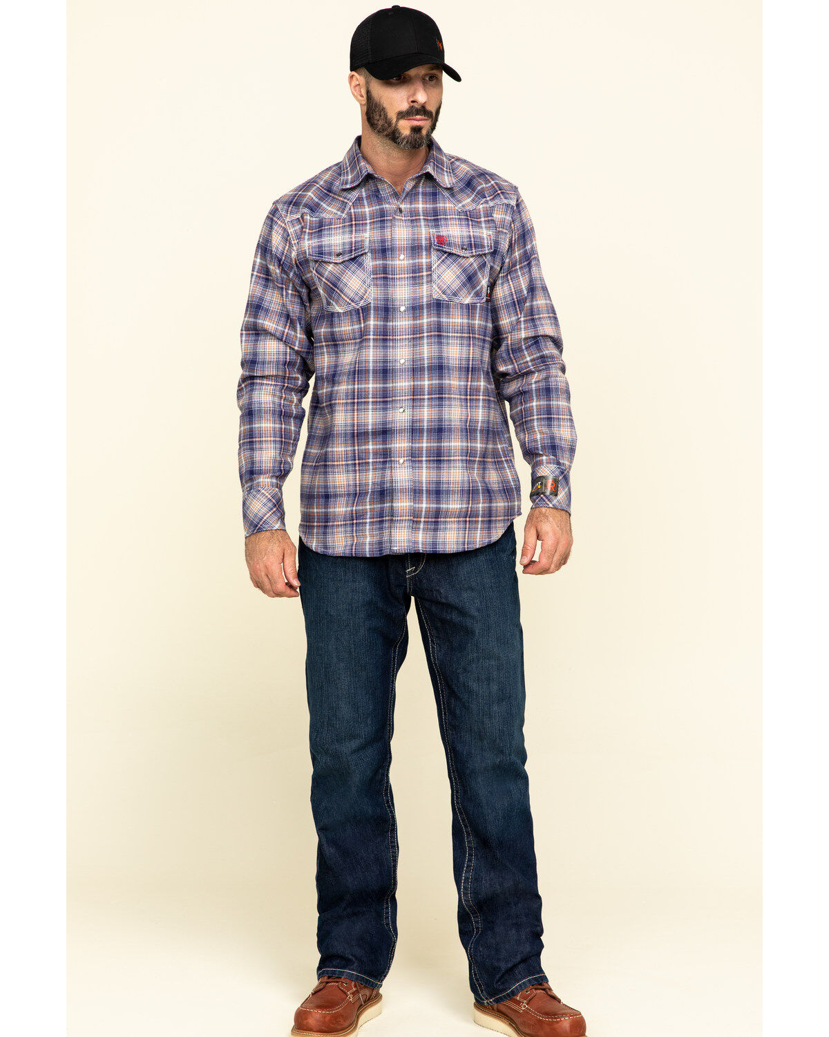 Image #6 - Ariat Men's Boot Barn Exclusive FR Everest Retro Plaid Long Sleeve Work Shirt , , hi-res