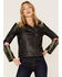 Idyllwind Women's Cactus Bloom Floral Patchwork Leather Moto Jacket, Black, hi-res