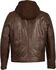 Image #2 - Milwaukee Leather Men's Zipper Front Leather Jacket w/ Removable Hood, Brown, hi-res