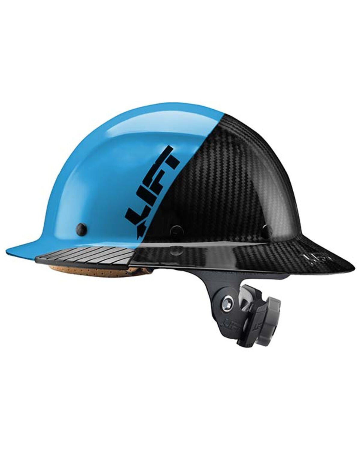 Image #3 - Lift Safety DAX Fifty 50 Carbon Fiber Full Brim Hard Hat, Black/turquoise, hi-res