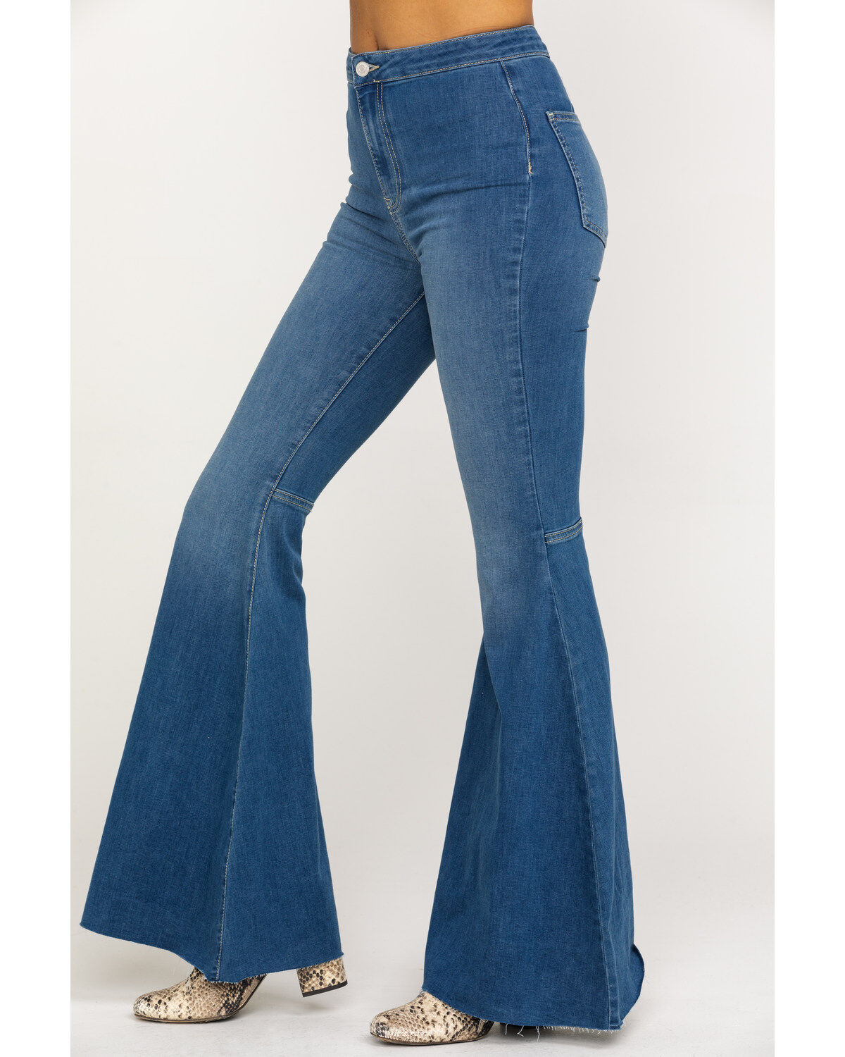 Image #3 - Free People Women's Dark Wash High Rise Just Float On Flare Jeans, , hi-res