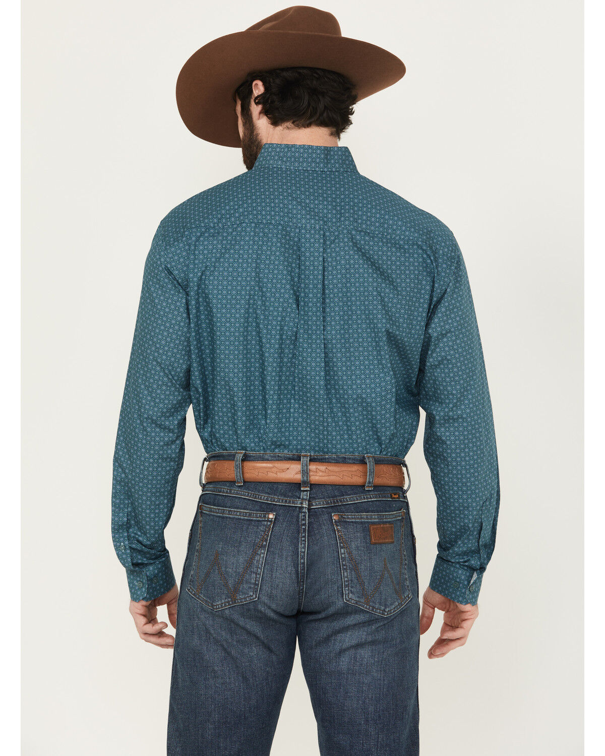 Image #4 - Cinch Men's Geo Print Long Sleeve Button-Down Western Shirt - Big, Green, hi-res