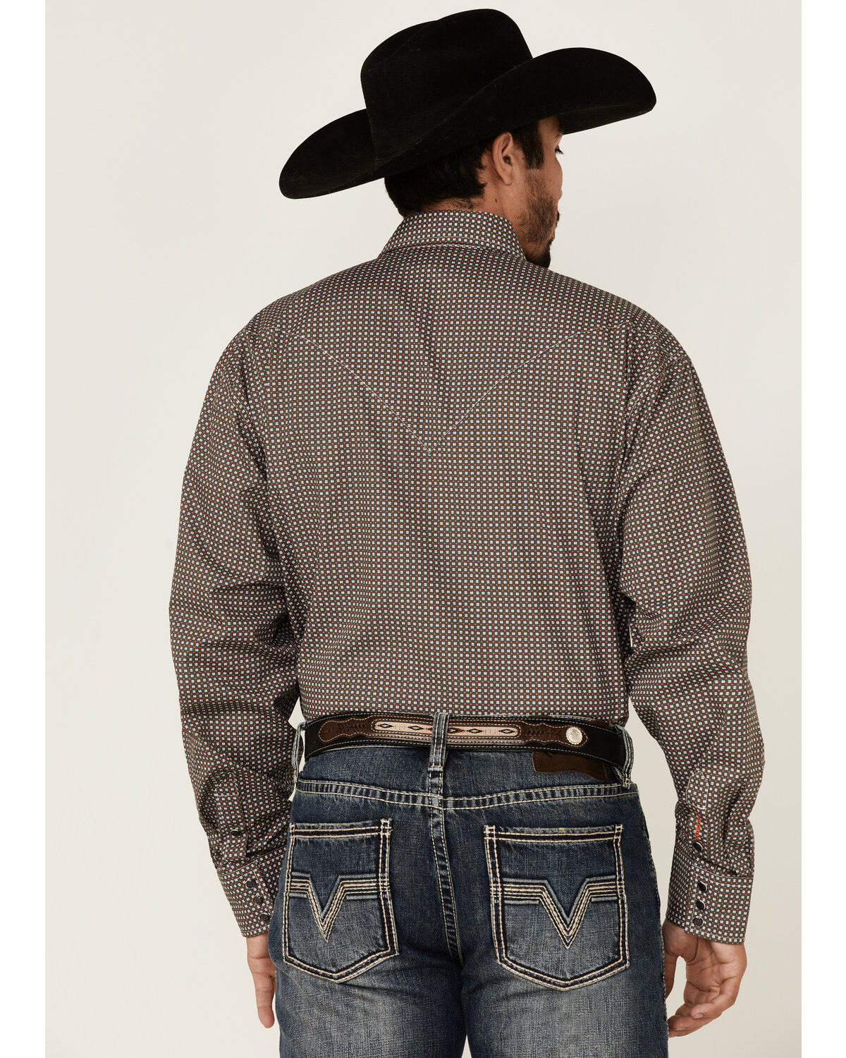 Image #4 - Stetson Men's Dash & Dot Geo Print Long Sleeve Button Down Western Shirt, Grey, hi-res