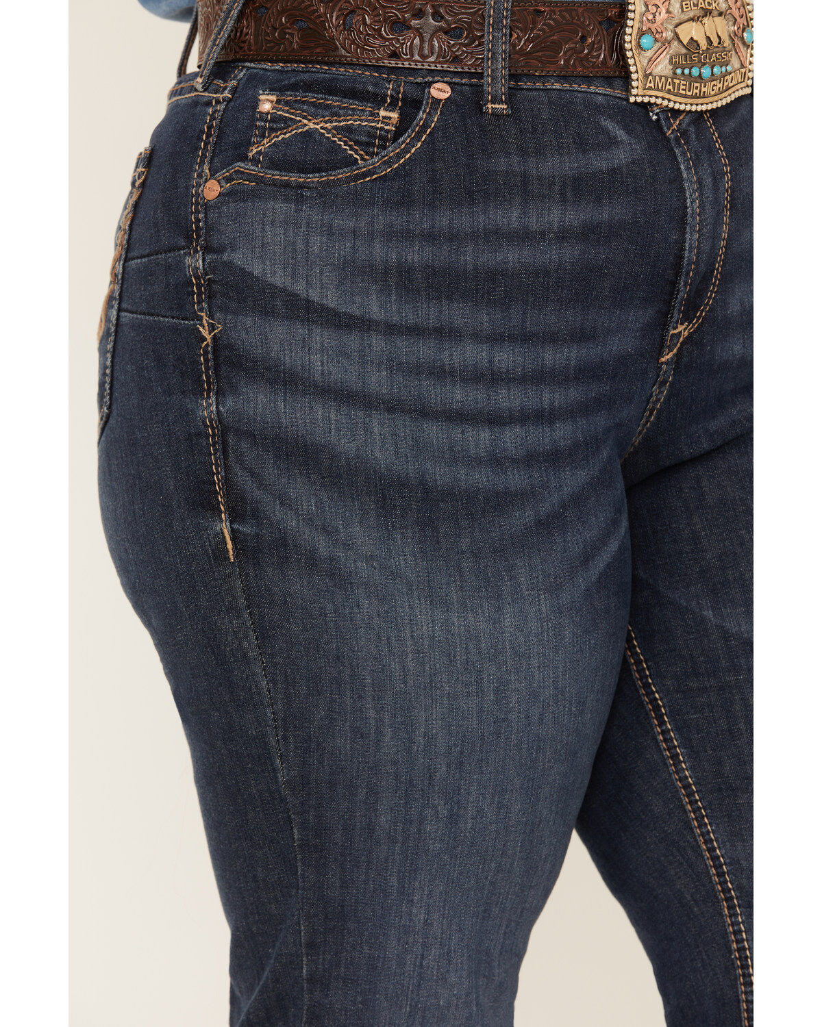 Image #2 - Ariat Women's Perfect Rise Analise Stackable Straight Leg Jeans - Plus, Blue, hi-res