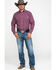 Image #6 - Wrangler Men's Wrinkle Resist Small Plaid Long Sleeve Western Shirt, Red, hi-res