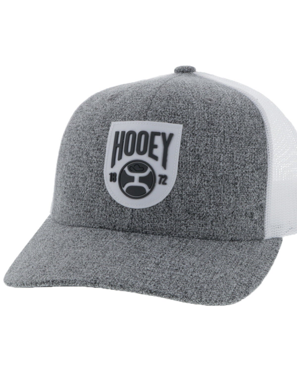 Hooey Men's Bronx Shield Patch Trucker Cap, Grey, hi-res