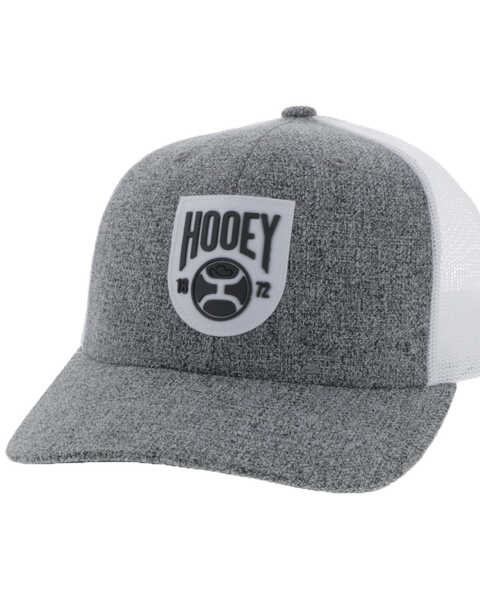 Hooey Men's Bronx Shield Patch Trucker Cap , Grey, hi-res