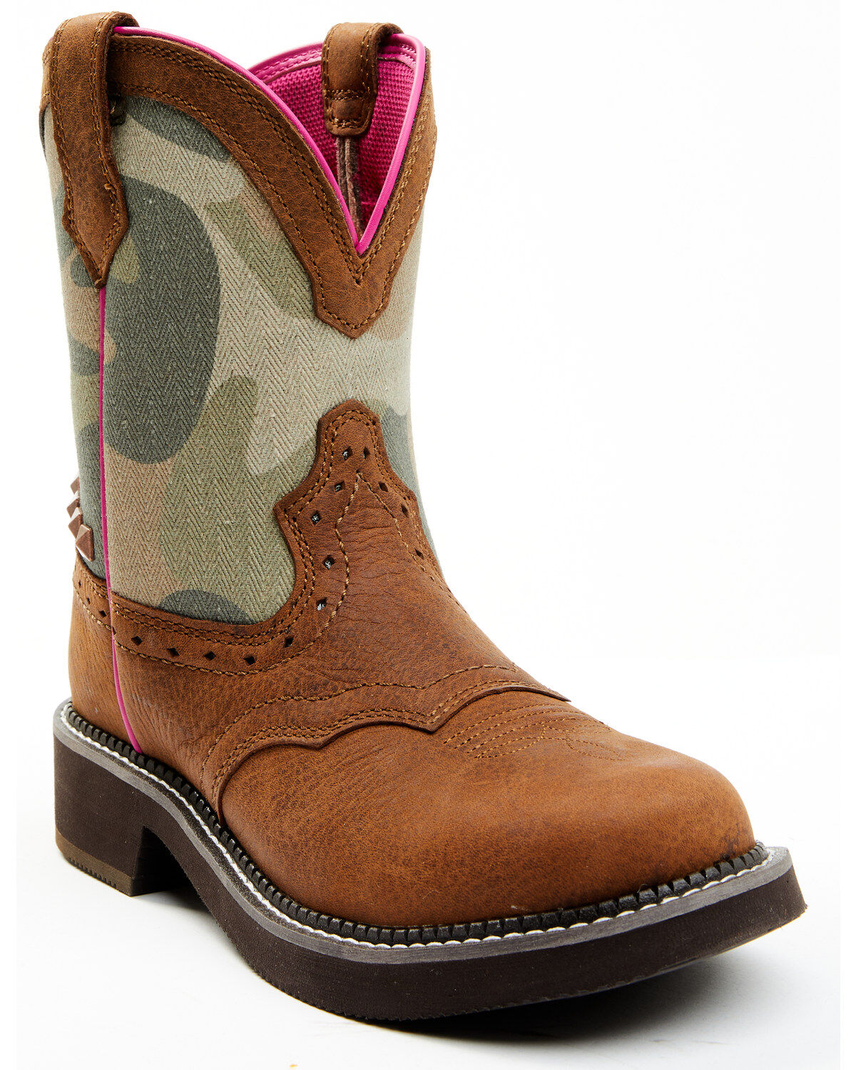 Image #1 - Shyanne Women's Jagger Camo Shaft Leather Western Boots - Wide Round Toe, Camouflage, hi-res