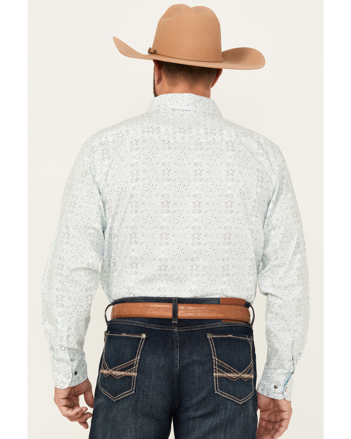 Product Name:  Panhandle Select Men's Medallion Print Long Sleeve Snap Stretch Western Shirt