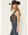 Image #2 - Fornia Women's Studded Floral Embroidered Vest, Olive, hi-res