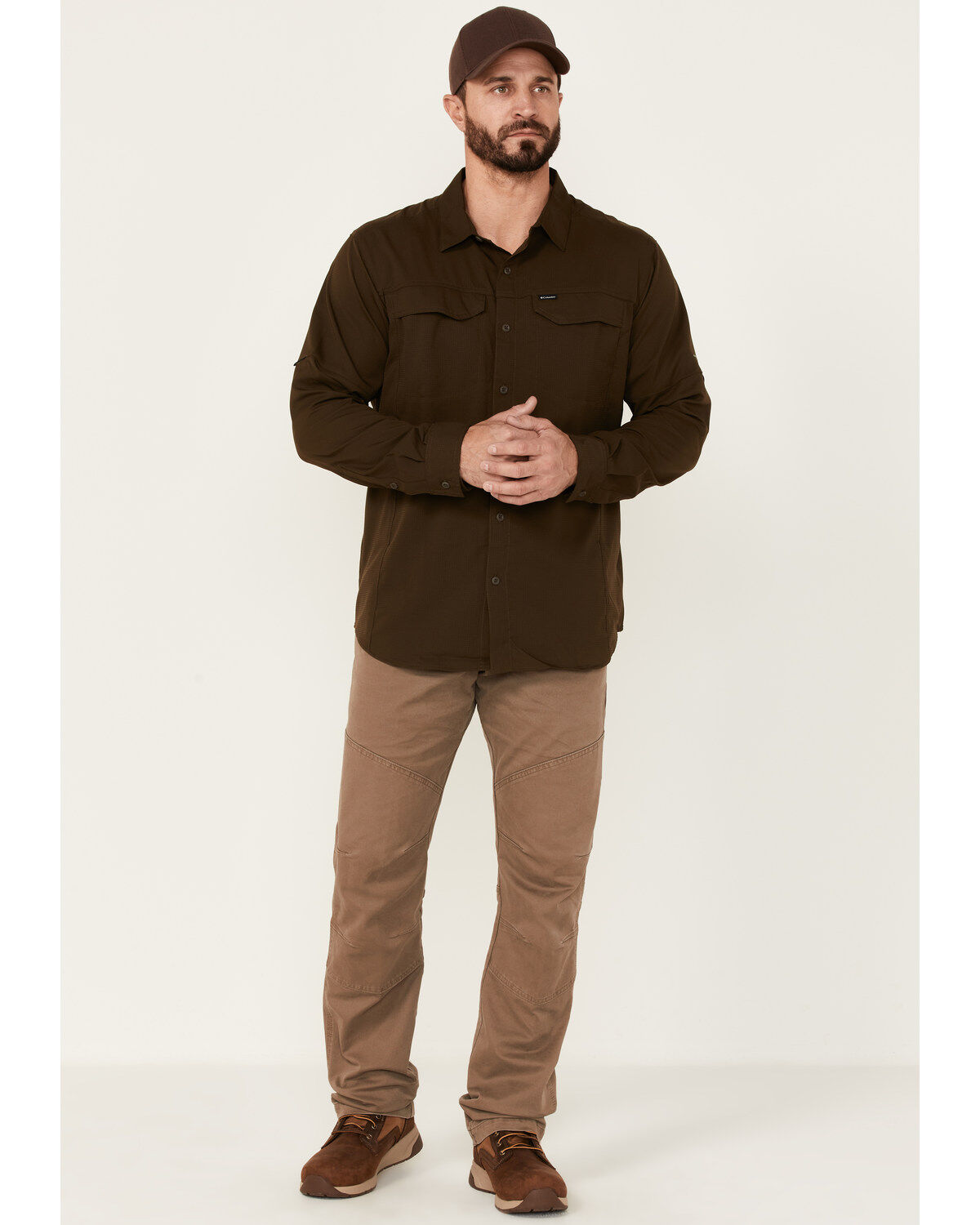 Image #2 - Columbia Men's Silver Ridge Lite Button-Down Western Shirt, Olive, hi-res