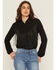 Image #1 - Idyllwind Women's Richfield Fringe Long Sleeve Snap Western Shirt, Black, hi-res