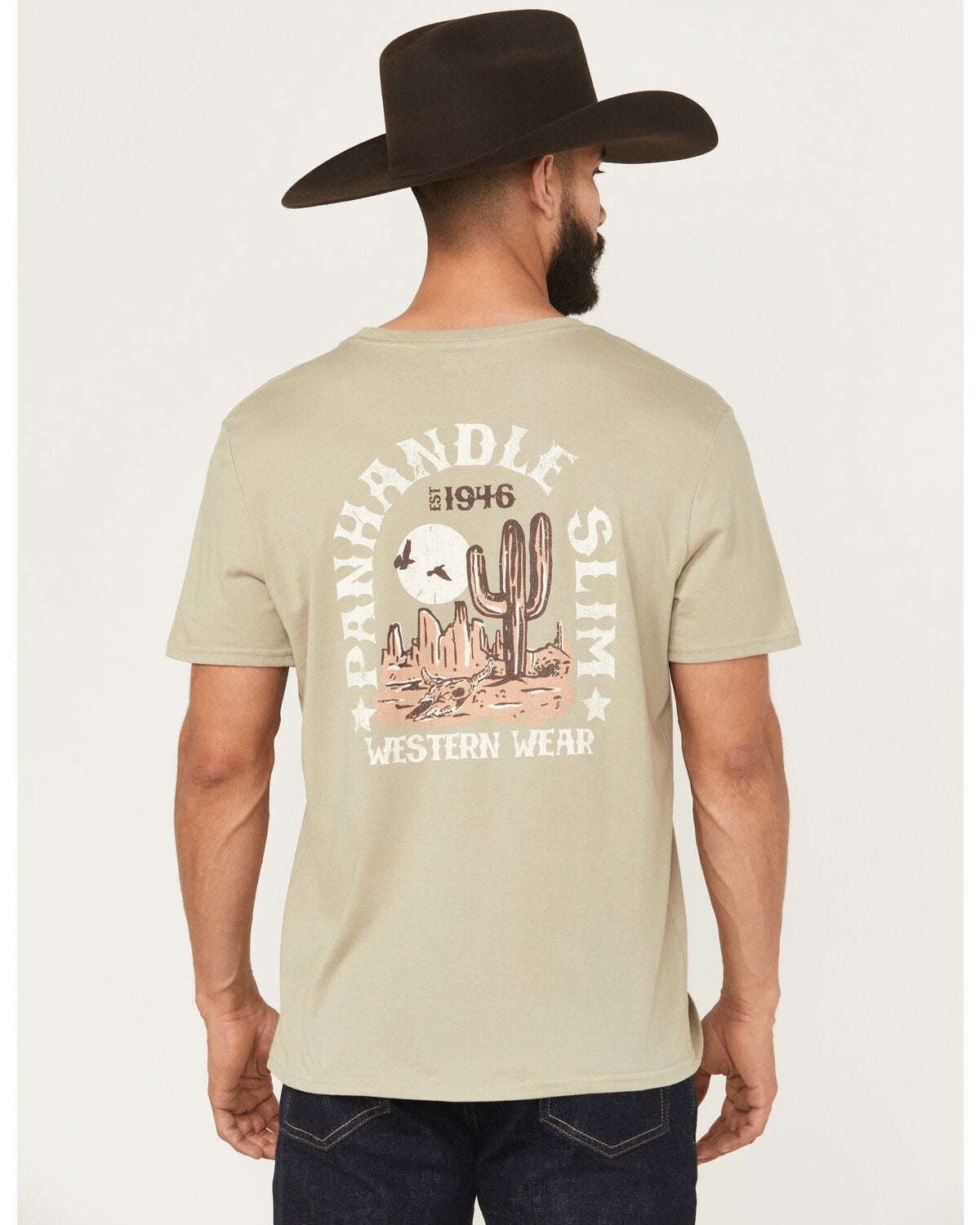 Panhandle Slim Men's Desert Short Sleeve Graphic T-Shirt, Sage, hi-res