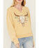 Image #3 - Ariat Women's Steer Head Pullover Sweatshirt , Yellow, hi-res
