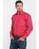 Image #3 - Resistol Men's Connemara Med Plaid Long Sleeve Western Shirt , Pink, hi-res