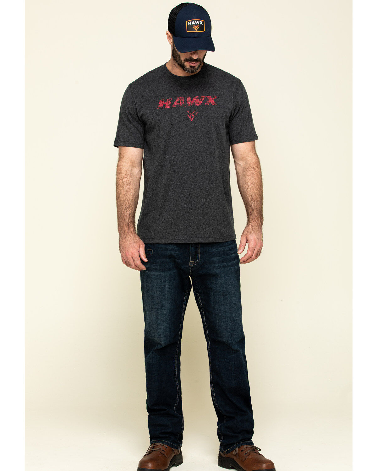 Image #6 - Hawx Men's Gray Back Logo Graphic Work T-Shirt , , hi-res