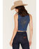Image #4 - Blue B Women's Boot Barn Exclusive Boot Stitch Studded Denim Vest, Medium Wash, hi-res