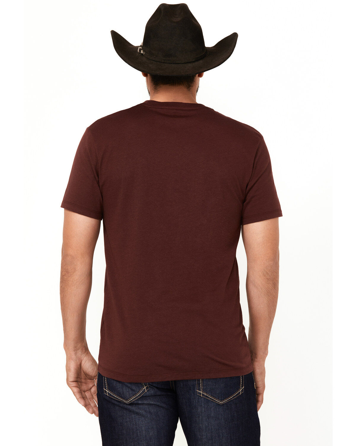 Image #4 - Ariat Men's Boot Barn Exclusive Logo Short Sleeve Graphic T-Shirt, Burgundy, hi-res