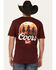 Image #1 - Coors Men's Boot Barn Exclusive Desert Riders Logo Short Sleeve Graphic T-Shirt, Maroon, hi-res