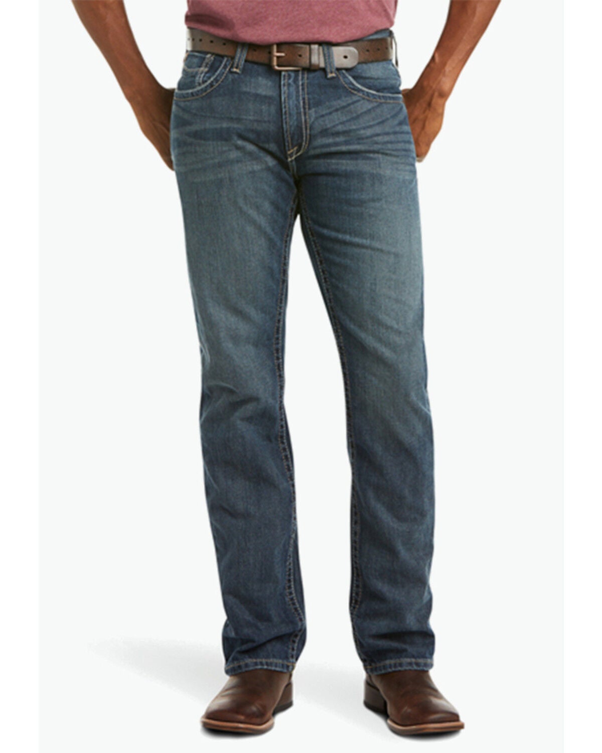 Ariat Men's Deadrun M5 Arrowhead Straight Denim Jeans, Denim, hi-res