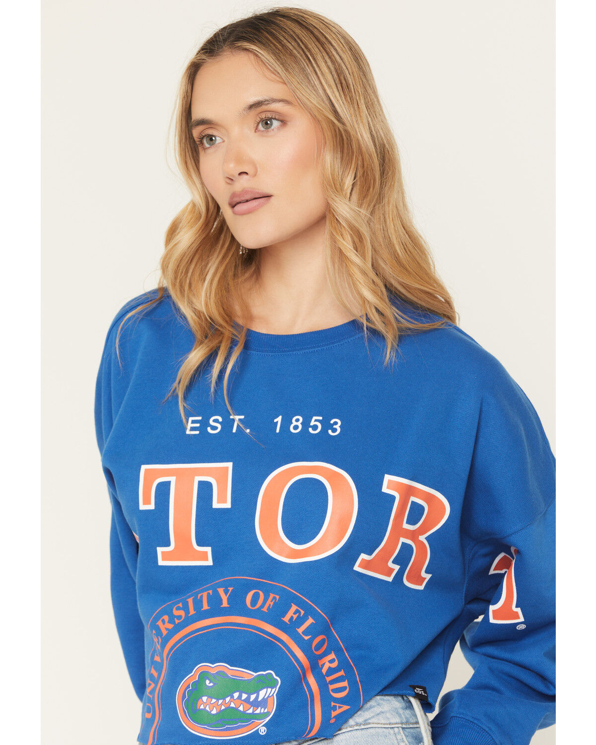Gameday Women's University of Florida Split Long Sleeve Cropped Graphic Tee