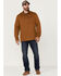 Brothers & Sons Men's Solid Quilt Weathered Mock 1/4 Button Front Pullover, Rust Copper, hi-res
