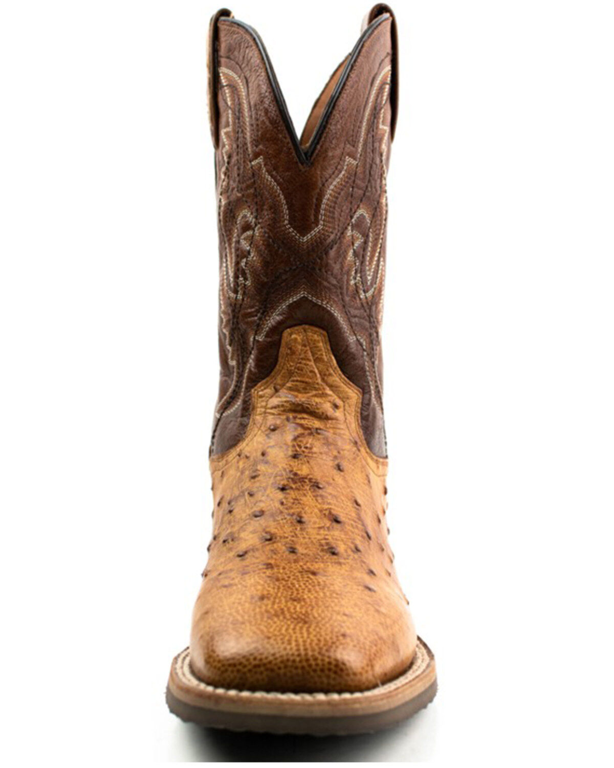 Product Name:  Dan Post Men's Saddle Hand Quill Ostrich Western Boots - Broad Square Toe