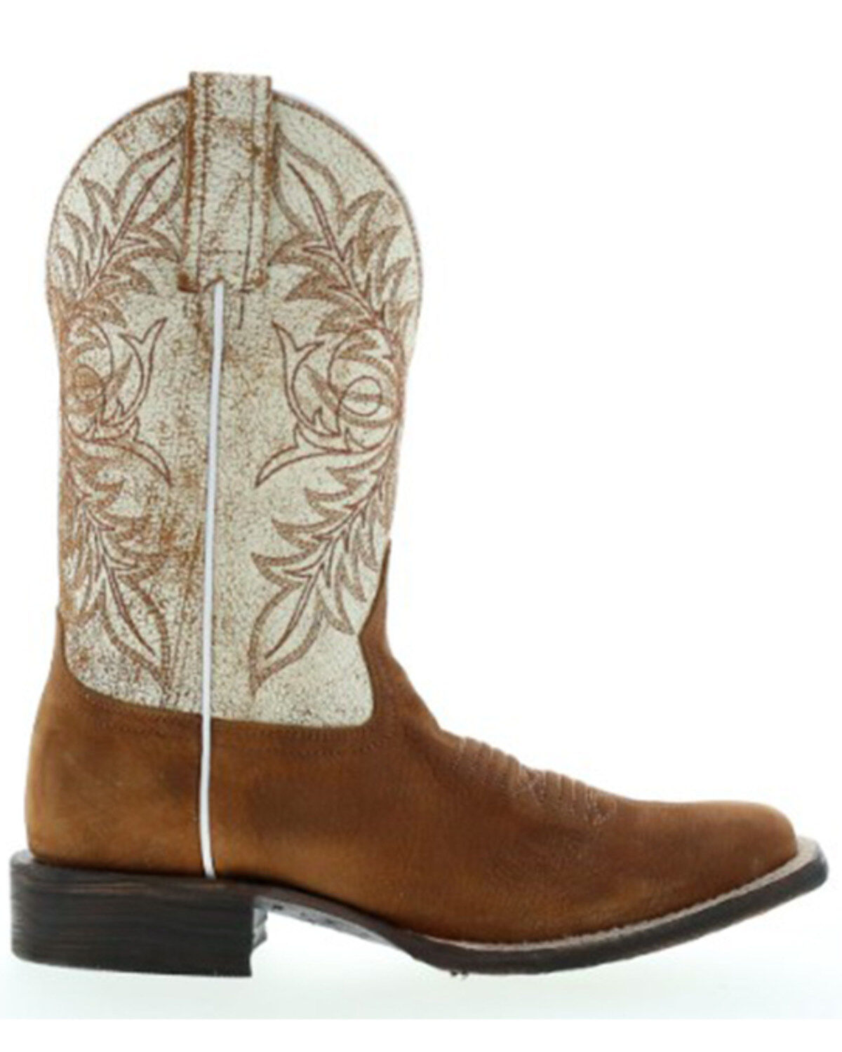 Image #2 - Botas Caborca For Liberty Black Women's Embroidered Leaf Western Boot - Broad Square Toe, Tan, hi-res