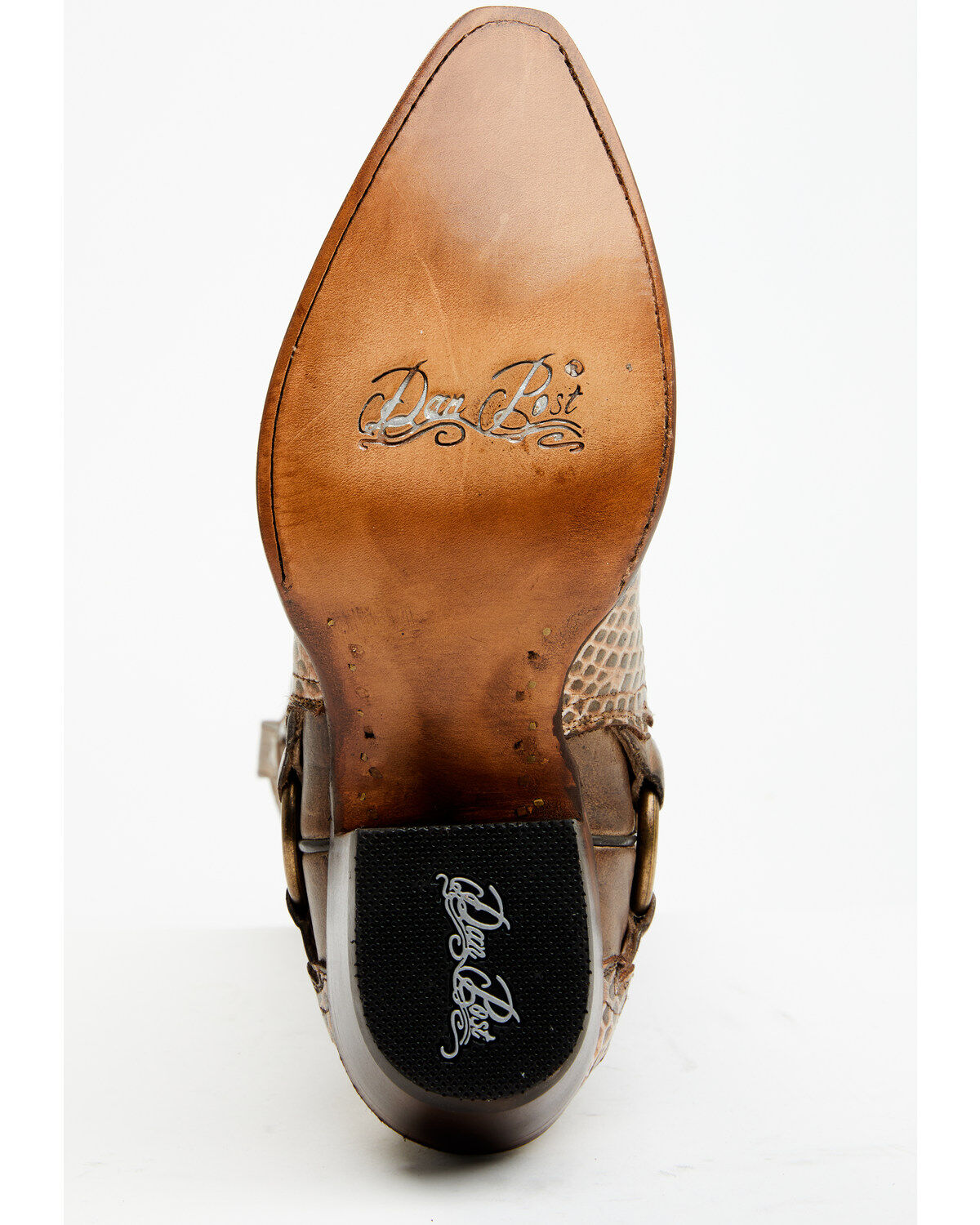 Image #7 - Dan Post Women's Faux Python Tall Western Boots - Snip Toe, Honey, hi-res