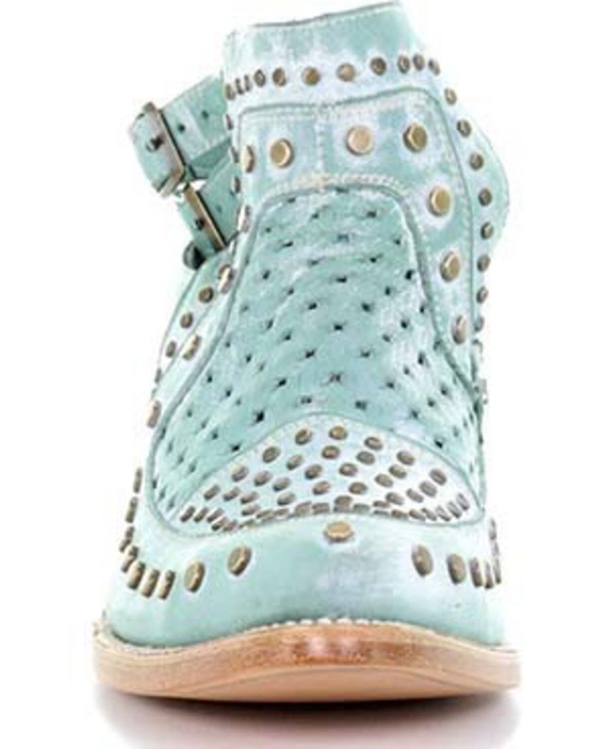 Image #5 - Corral Women's Turquoise Stud & Woven Mules - Snip Toe, , hi-res
