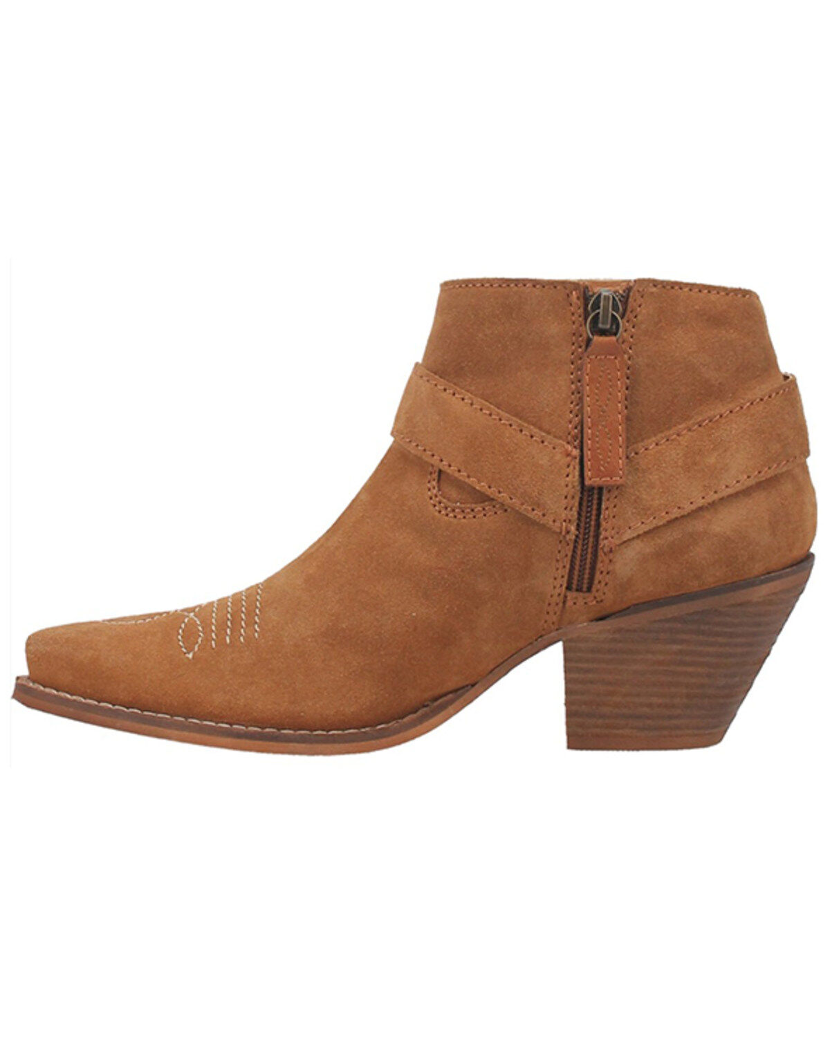 Image #3 - Dingo Women's Buckskin Western Fashion Booties - Snip Toe, Brown, hi-res